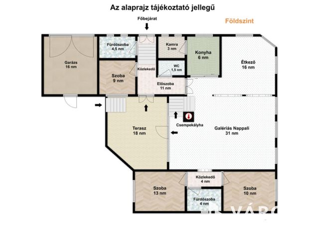 Belvárosi, kétszintes, 6 szobás-Gyulán